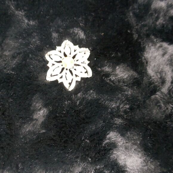 Vintage Floral AB Aurora Borealis Snowflake Brooch Silvertone 2 inch - Picture 3 of 8